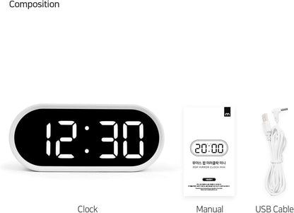 Pop Mirror Digital Alarm Clock, LED Desk Clock (Pink)