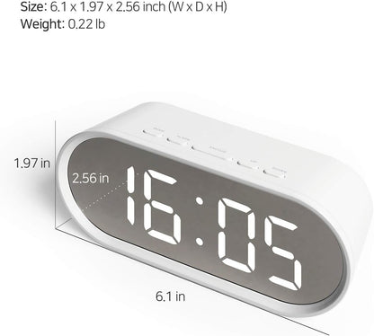 Pop Mirror Digital Alarm Clock, LED Desk Clock (Pink)