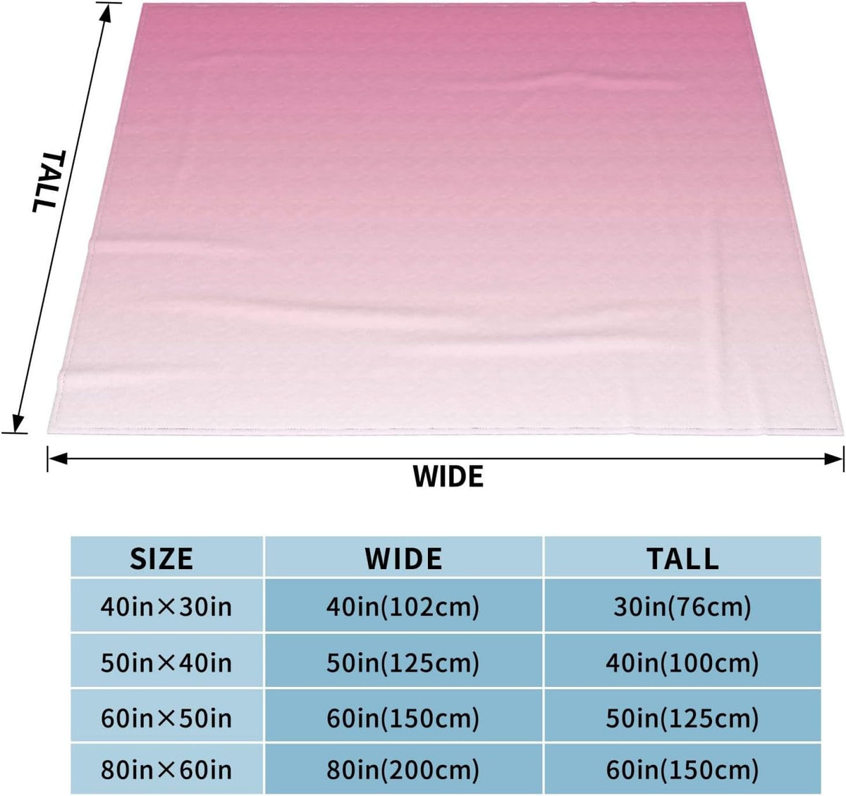 Pink Watercolor Pattern Throw Blanket Warm Ultra-Soft Micro Anti-Pilling Flannel for Bed Couch Living Room 50"X40" Pink