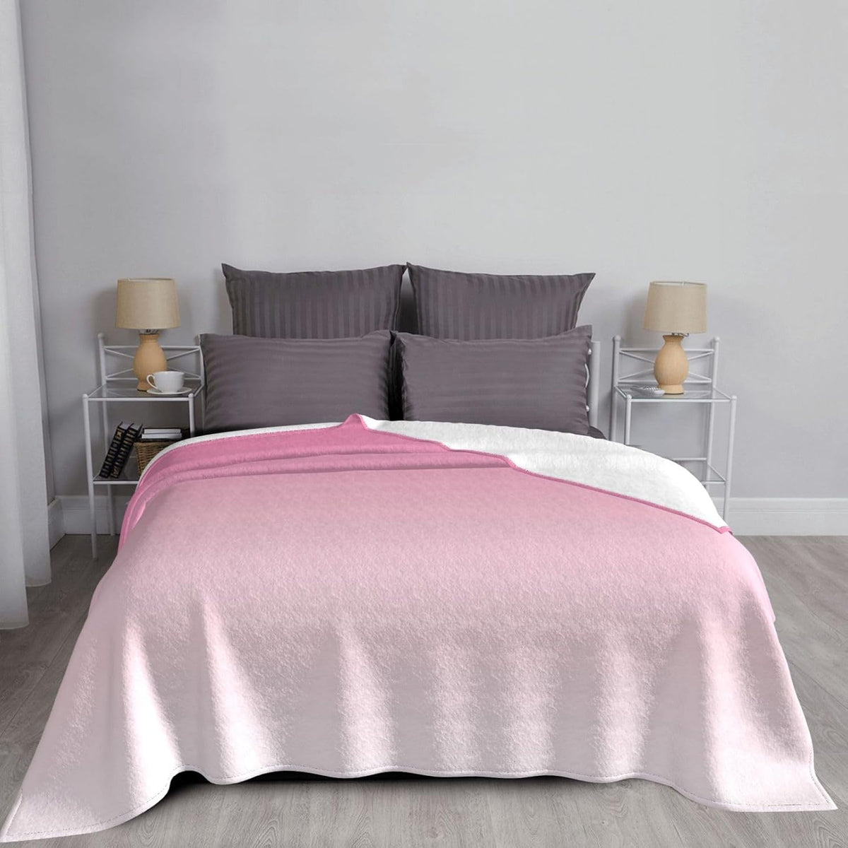 Pink Watercolor Pattern Throw Blanket Warm Ultra-Soft Micro Anti-Pilling Flannel for Bed Couch Living Room 50"X40" Pink