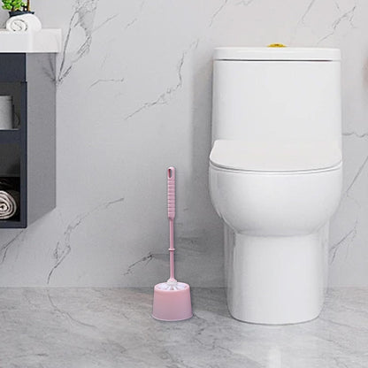 Toilet Brush and Holder Set Bathroom Accessories, Space Saving for Storage, Deep Cleaning, Toilet Bowl Cleaner Brush for Bathroom Cleaning, Toilet Scrubber Brush (Pink)