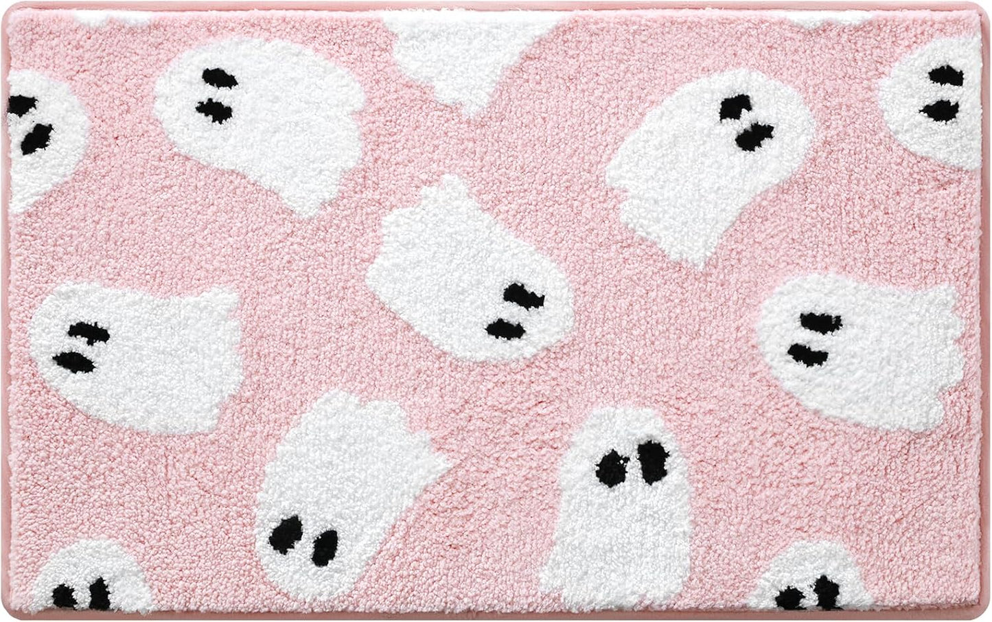 Ghost Bathroom Rug 16x24 Inch Pink, Halloween Bathroom Decor Rug