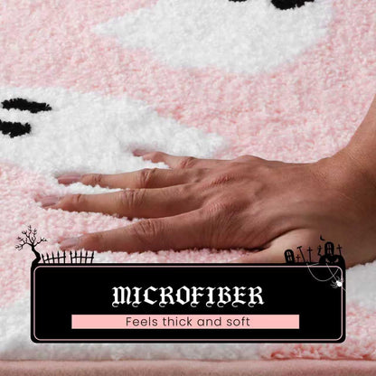 Ghost Bathroom Rug 16x24 Inch Pink, Halloween Bathroom Decor Rug