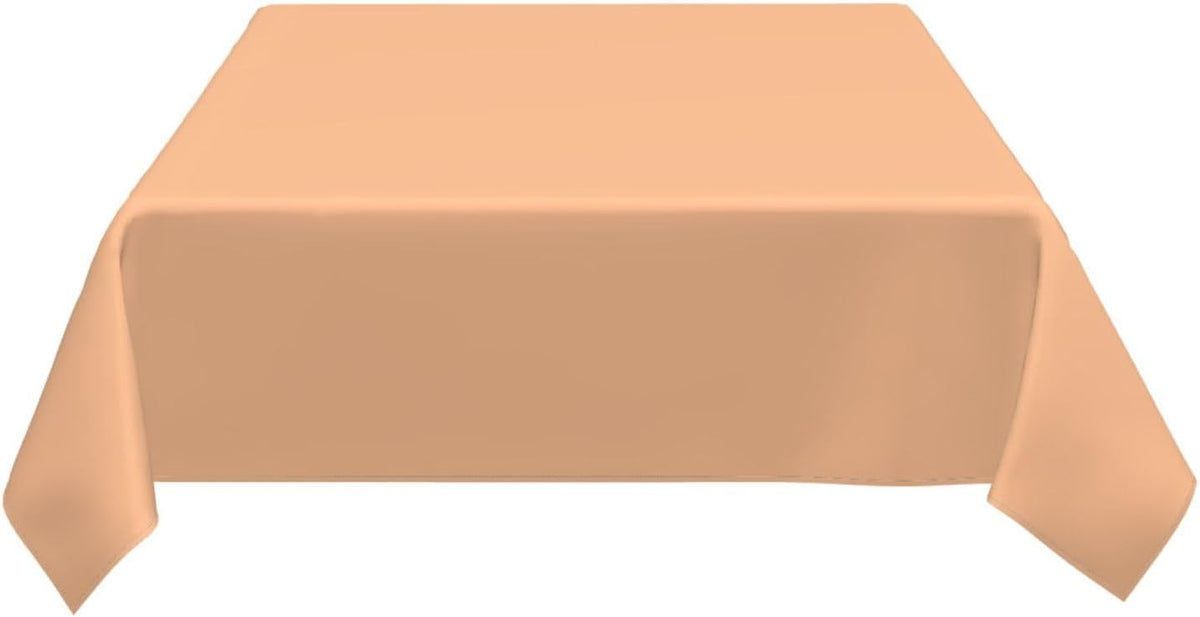 Trendy Peach Solid Color Elegant Rectangle Table Cloth Soft Washable Oblong Tablecloth Covers for Kitchen & Table Linens 54" x 72"