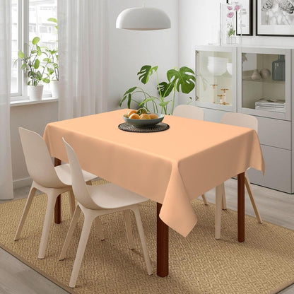 Trendy Peach Solid Color Elegant Rectangle Table Cloth Soft Washable Oblong Tablecloth Covers for Kitchen & Table Linens 54" x 72"
