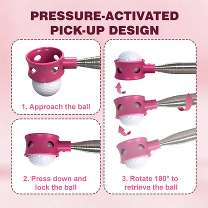 Golf Ball Retriever Telescopic for Water, 9/12/15/20Ft GolfBall Grabber Tool, Golf Accessories Gifts for Men, Women & Golfers, Golf Balls Picker with Stainless Steel Shaft & Rubber Grip