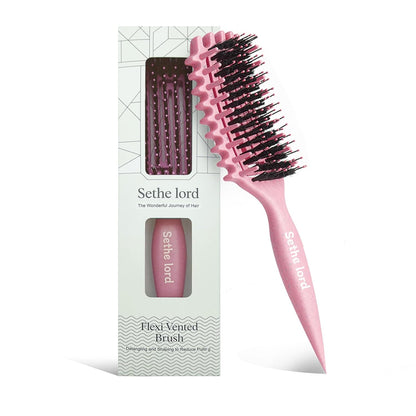 Detangler Brush – Curly Hair Brush for Women, Men & Kids | Flexi Vented Brush with Unique Comb Structure for Wet or Dry Strands (Blush Pink)