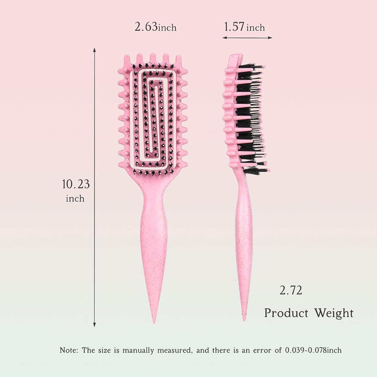 Detangler Brush – Curly Hair Brush for Women, Men & Kids | Flexi Vented Brush with Unique Comb Structure for Wet or Dry Strands (Blush Pink)