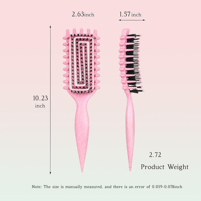 Detangler Brush – Curly Hair Brush for Women, Men & Kids | Flexi Vented Brush with Unique Comb Structure for Wet or Dry Strands (Blush Pink)