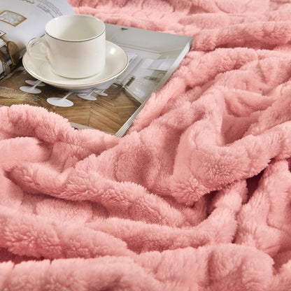Bunny Checkered Throw Blankets,Soft Warm Blankets for Lover Women Men Friends Gifts Pets,Lightweight Fuzzy Blanket for Couch Sofa Bed Travel and Camping(Pink,90"x90")
