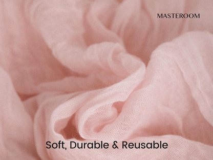 2 Pack Cheesecloth Table Runner 10ft Each – Boho Rustic Gauze Table Runners for Wedding, Bridal Shower, Fall Thanksgiving Decor, Peach Coral Pink 120 Inches Long