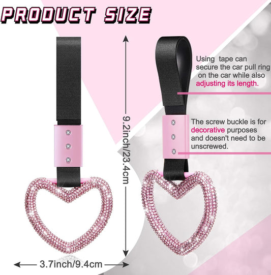 Bling Heart Car Handle Strap Drift Charm Car Accessories for Women