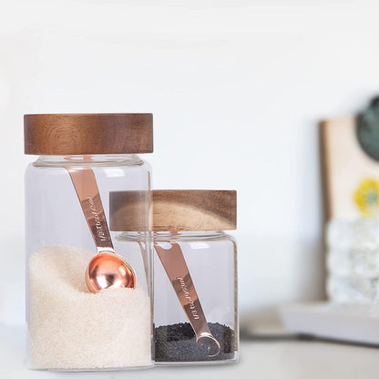 Measuring Spoon Set of 6, Heavy Duty Stainless Steel, Rose Gold