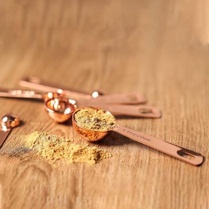 Measuring Spoon Set of 6, Heavy Duty Stainless Steel, Rose Gold