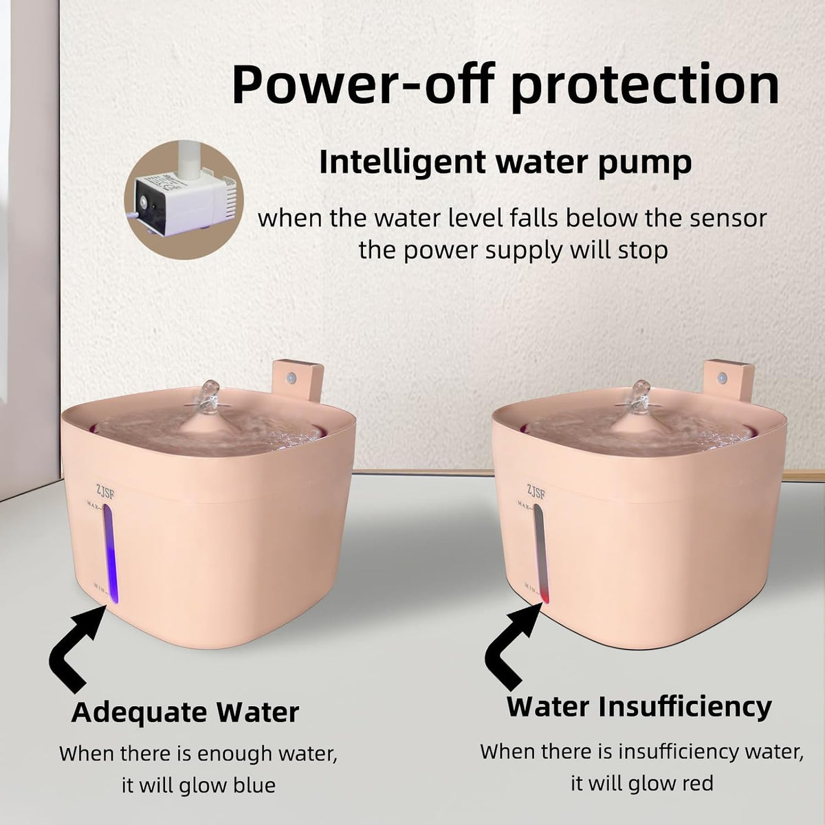 Cat Water Fountain, 2.5L Cat Fountain, Super Silent Pet Water Fountain, Water Dispenser with Smart Pump for Cats, Dogs, Multiple Pets Pink