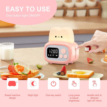 Timer Clock Night Light for Kids, Tiny Hand Size Portable LED Clock Lamp Kids Desktop Timer for Toothbrush, Learning, Exercise, Bathroom, Oven, Baking, Cooking, Table, Bedroom, Kitchen