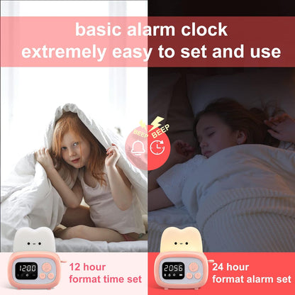 Timer Clock Night Light for Kids, Tiny Hand Size Portable LED Clock Lamp Kids Desktop Timer for Toothbrush, Learning, Exercise, Bathroom, Oven, Baking, Cooking, Table, Bedroom, Kitchen