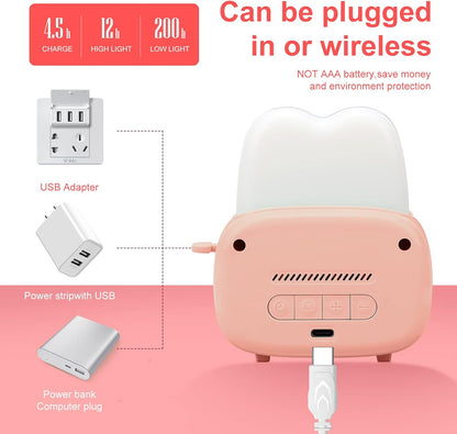 Timer Clock Night Light for Kids, Tiny Hand Size Portable LED Clock Lamp Kids Desktop Timer for Toothbrush, Learning, Exercise, Bathroom, Oven, Baking, Cooking, Table, Bedroom, Kitchen