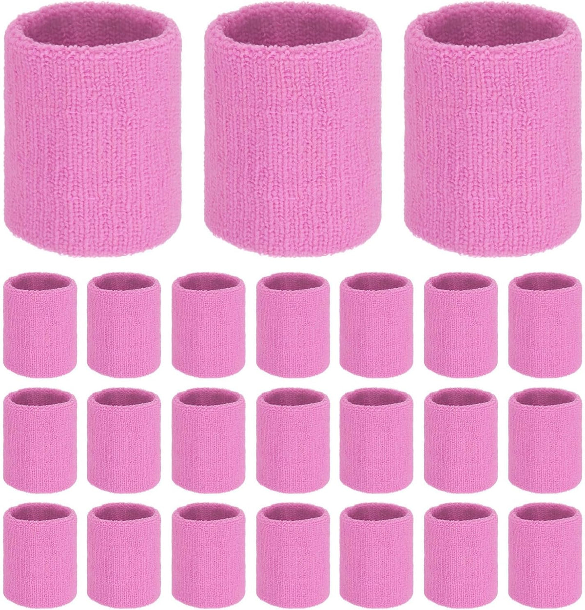 24-Pack Sports Sweatbands Cotton Terry Cloth Wristbands Sweat Absorbent Use for Workout & Basketball & Running