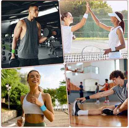 24-Pack Sports Sweatbands Cotton Terry Cloth Wristbands Sweat Absorbent Use for Workout & Basketball & Running