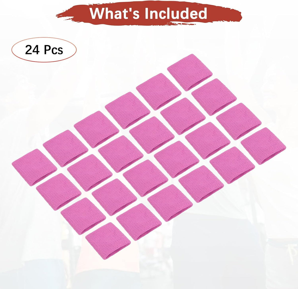 24-Pack Sports Sweatbands Cotton Terry Cloth Wristbands Sweat Absorbent Use for Workout & Basketball & Running