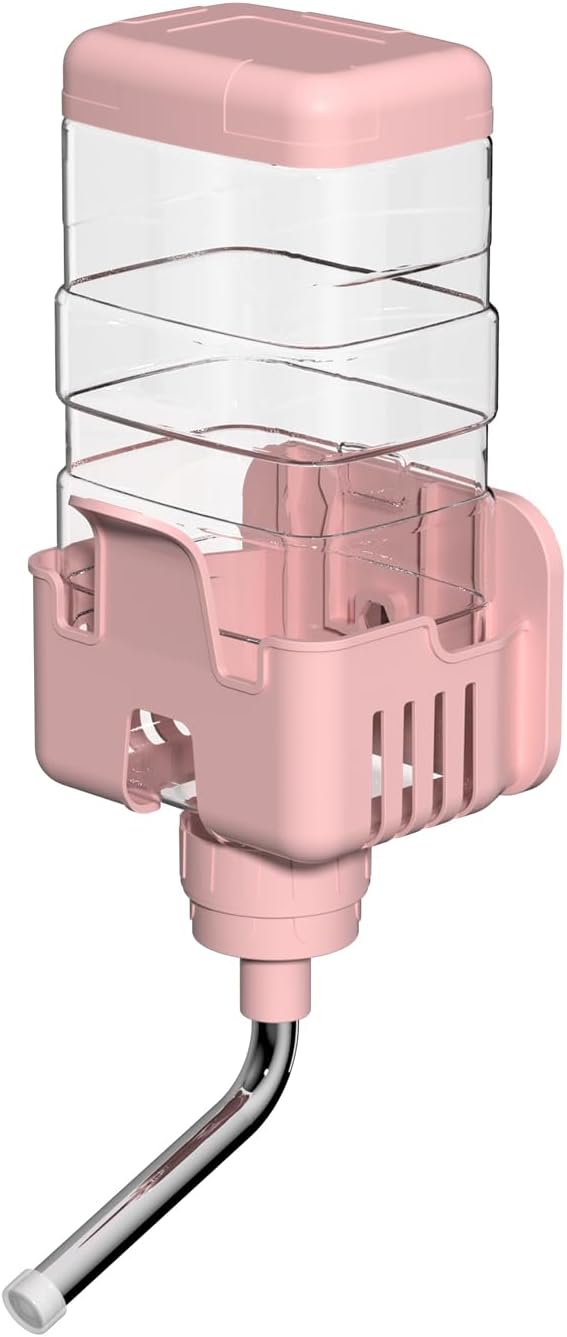 25oz Small Animal Water Bottle for Cage, No Drip Pet Water Dispenser Pink