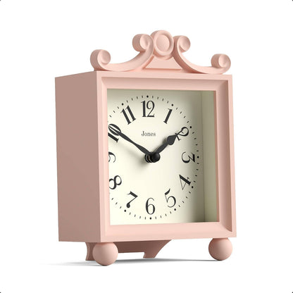 ® Parlour Mantel Clock | Small Classic Carriage Clock | Rose Pink | Elegant Square Decorative case, Perfect for Mantel, Shelf, Table or Bedside