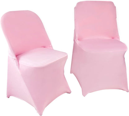 10PCS Spandex Folding Waterproof Chair Covers for Party,Pink
