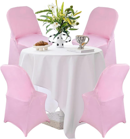10PCS Spandex Folding Waterproof Chair Covers for Party,Pink