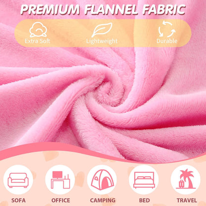 63 Pcs Spa Sleepover Party Supply Set 9 Pink Fleece Blankets 9 Fluffy Pink Heart Throw Pillows 9 Satin Eye Masks 9 Spa Headband 9 Wristband 9 Plush Scrunchies 9 Gift Bags for Slumber Party