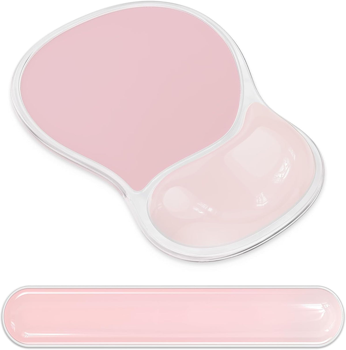 AKIT Ergonomic Mouse Pad with Wrist Rest&Keyboard Wrist Rest Set, Gel, Pink