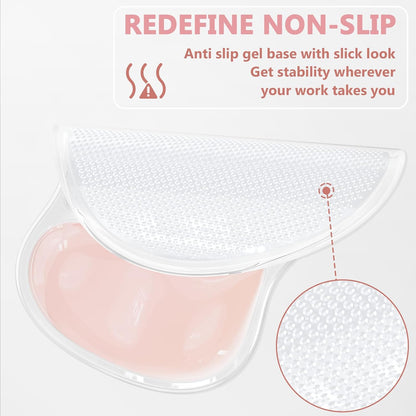 AKIT Ergonomic Mouse Pad with Wrist Rest&Keyboard Wrist Rest Set, Gel, Pink