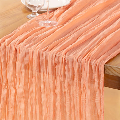 Peach Cheesecloth Table Runner 1 Pack Summer Boho Runner