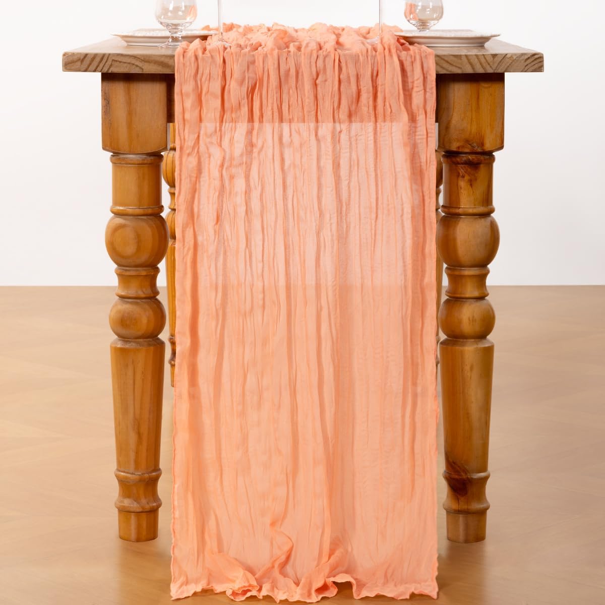 Peach Cheesecloth Table Runner 1 Pack Summer Boho Runner