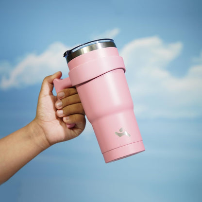 20 oz Tumbler with Handle and Straw, Insulated Travel Mug