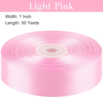Light Pink Satin Ribbon, 1 Inch, 50 Yards