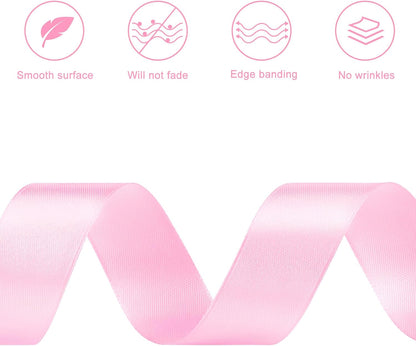 Light Pink Satin Ribbon, 1 Inch, 50 Yards