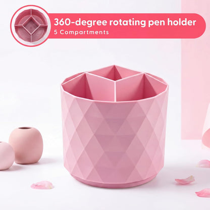 20 Pcs Pink Office Supplies, Desk Accessories and Organizer Set