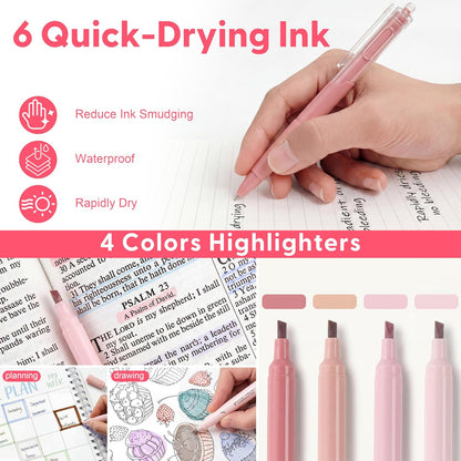 20 Pcs Pink Office Supplies, Desk Accessories and Organizer Set