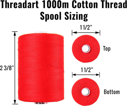 Cotton Quilting Thread Set, 1000M 50/3, 4 Pink Tones | Long staple cotton thread for quilting, sewing and serging. Low-lint, smooth thread for clean stitches and strong seams.