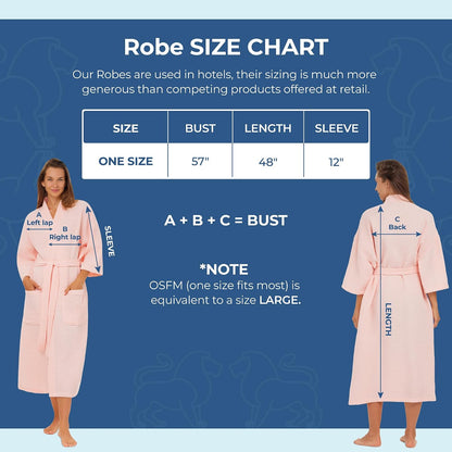 Monarch Square Waffle Spa Kimono Robe for Men or Women