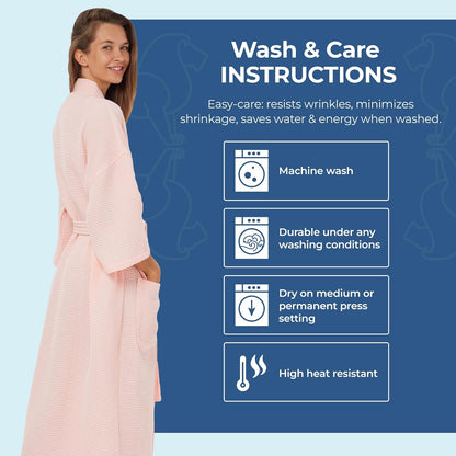 Monarch Square Waffle Spa Kimono Robe for Men or Women
