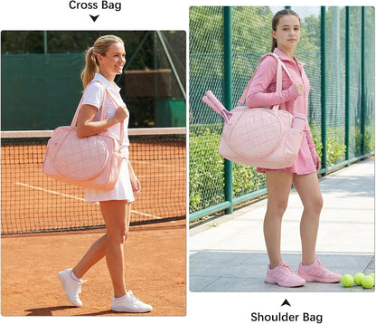Tennis Bags for Women, Tennis Backpack Pickleball Racket Bags,Water-Resistant Sling Tote Padel Bag for Pickleball Tennis Badminton, Cute Gifts for Women Girl, Duffle Bag Gym Travel