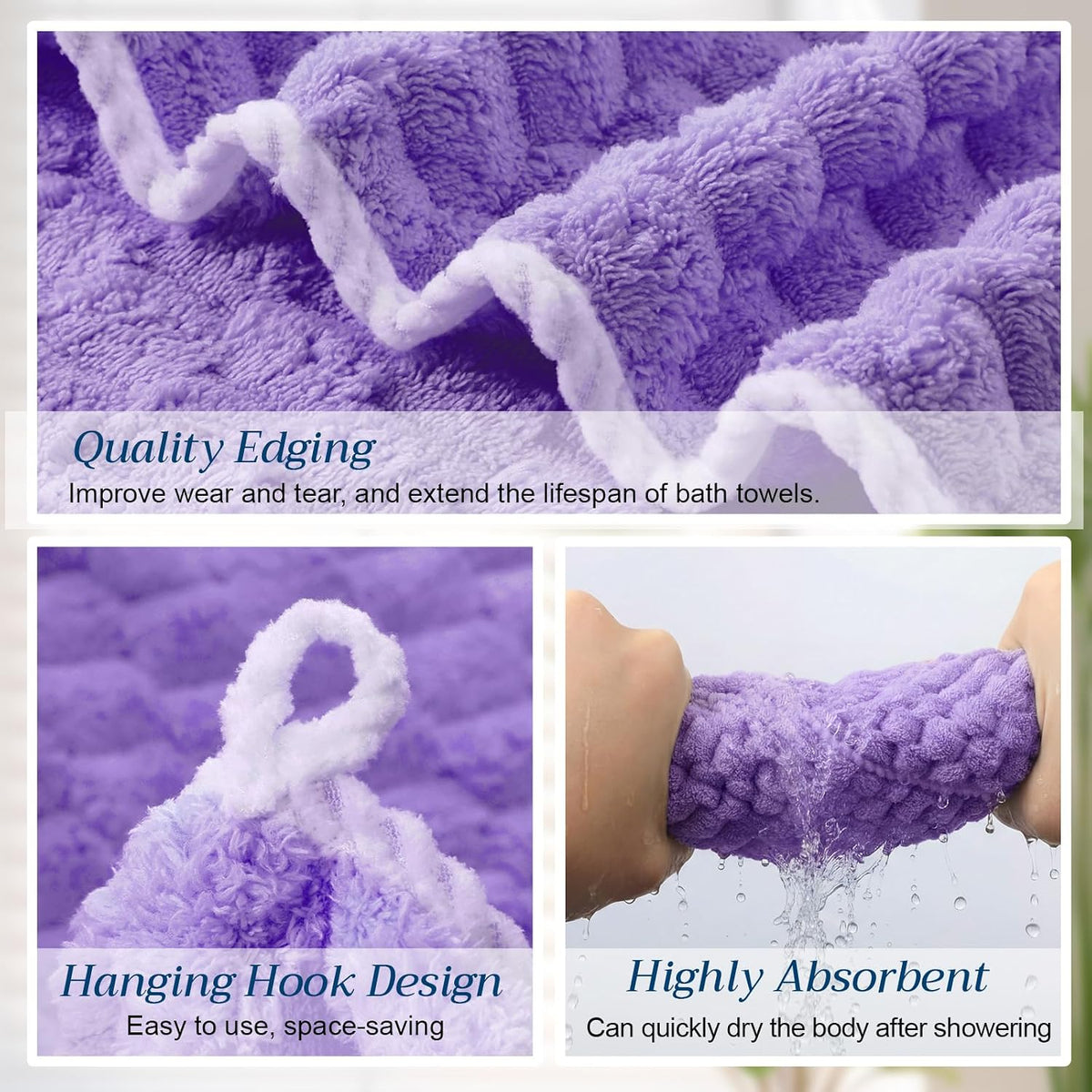 4 Pcs Oversized Bath Towel Extra Large Sheet, Macaron