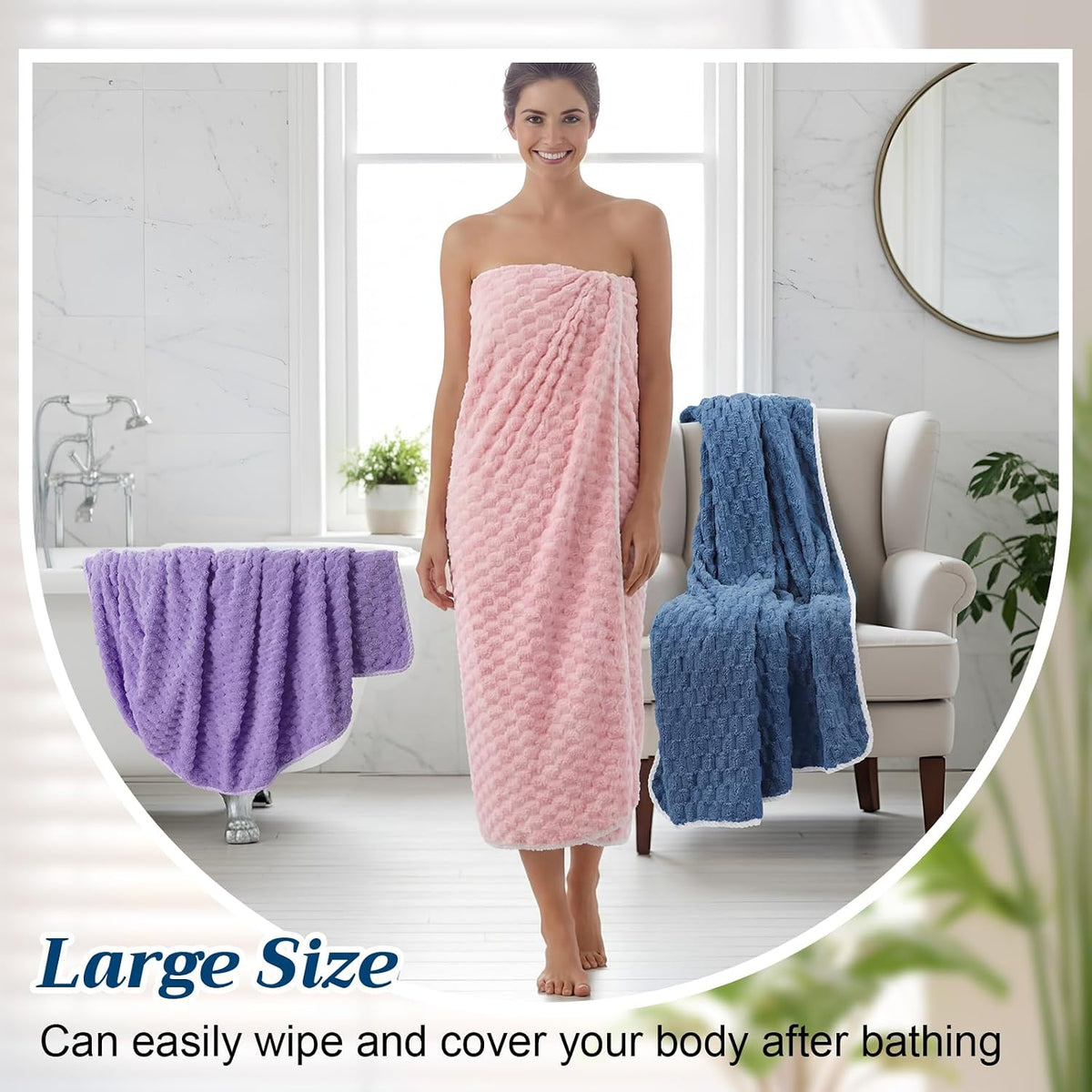 4 Pcs Oversized Bath Towel Extra Large Sheet, Macaron