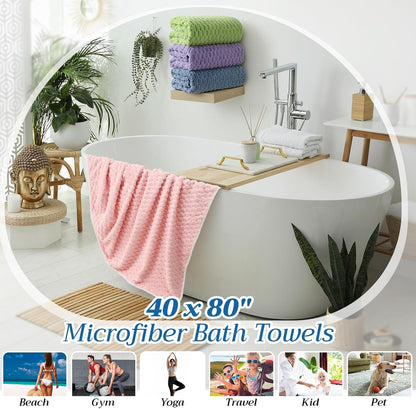 4 Pcs Oversized Bath Towel Extra Large Sheet, Macaron