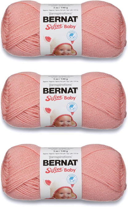 Softee Baby Yarn for Crocheting Soft, Soft Peach, 3-Pack