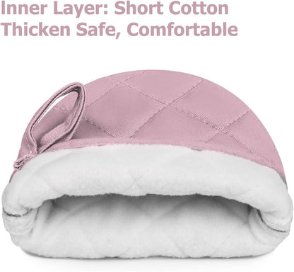 Mini Oven Mitts 2-Pack, 7"x5.5", 500°F Silicone Grip, Light Pink