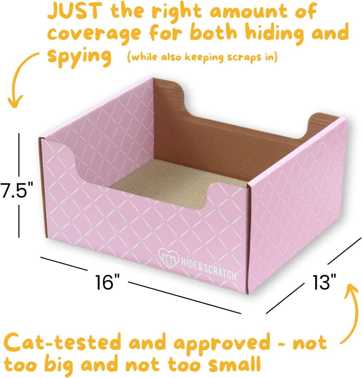 Cardboard Cat Scratcher Box & Bed Light Pink Diamond Pad