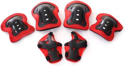 Kids Cycle Helmet for Boys & Girls,7Pcs/Set Roller Skateboard Ski Adjustable PVC Breathable Helmet Arm Sleeve Knee Protector Kit for Skating Pink One Size